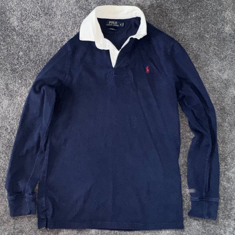 Ralph Lauren Long Sleeve Dark Blue Polo Shirt S Small